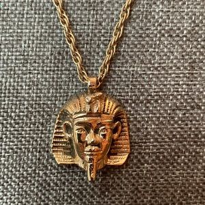 King Tut Silver Pendant Necklace